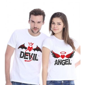 Devil Angel Valentine Couple T-Shirt